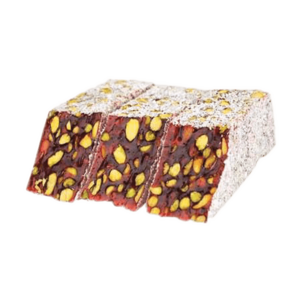 Bâton de lokoum grenade-pistache à la noix de coco