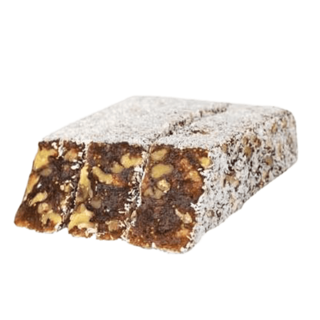 Bâton de lokoum à la figue, aux noix et à la noix de coco
