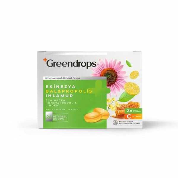 GREENDROPS Ekinezya & bal & propolis & ihlamur 24 bitkismains drops