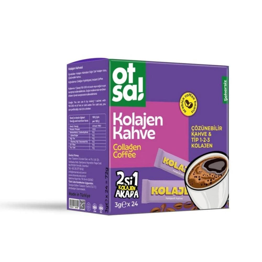 Otsa Collagène kahve 3,5 g x 24 stick – şeker ilavesiz