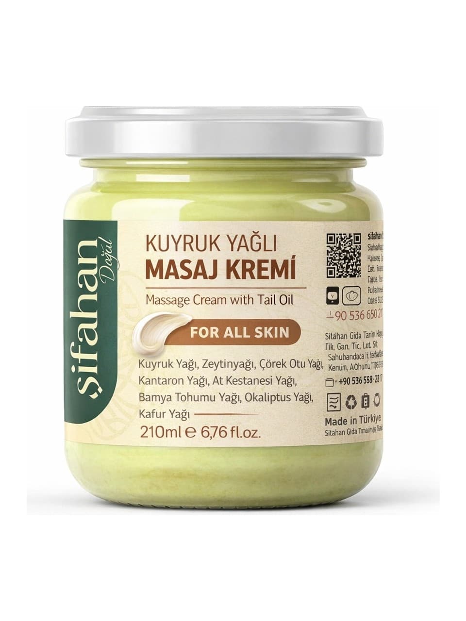Crème Ecir Anatolia Kuyruk huile, huile d’olive ve çörek otu gras rahatlatici masaj