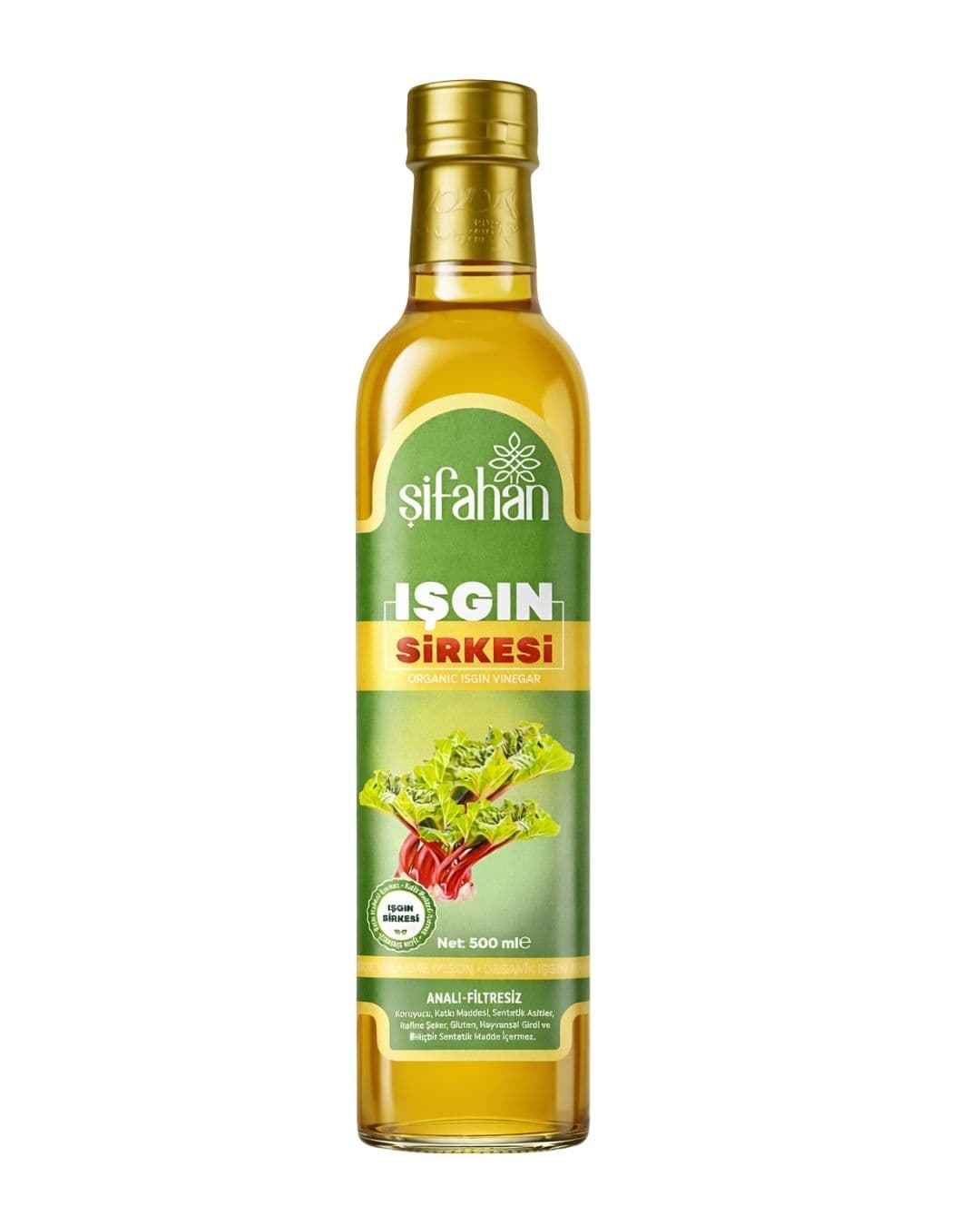 Vinaigre de rhubarbe à fermentation naturelle, 500 ml | Ecir Anatolia