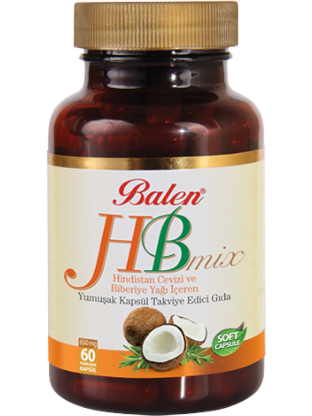 HB Mix Balen, huile de coco et romarin – capsules molles